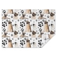 thumbnail image 1 of Pug and Footprints Rectangle Tablecloth 60"x84",Waterproof Polyester Rectangle Table Cloth, Wipeable Spillproof Polyester Tablecloth for Dining, Camping, Indoor and Outdoor, 1 of 5