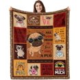 thumbnail image 1 of Pug Gifts for Pug Lovers,Pug Gifts,Gifts for Pug Lovers,Pug Dad/Mom Gifts,Pug Blanket,Black Pug Gifts,Pug Stuff,Pug Decor Blanket 60" x50",Dog Mom Gifts for Women,Dog Dad Gifts for Men, 1 of 6