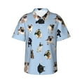 thumbnail image 1 of Pug Hawaiian Shirts For Men, Summer Short-Sleeve Relaxed-Fit Button-Down Shirts Small, 1 of 9