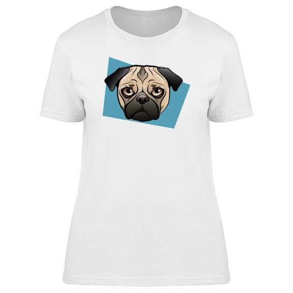 Pug Head With Modern Art T-Shirt Women -Image by Shutterstock, Female Large