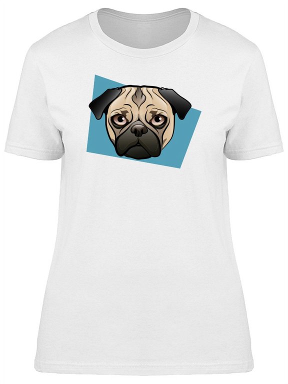 Pug Head With Modern Art T-Shirt Women -Image by Shutterstock, Female Large