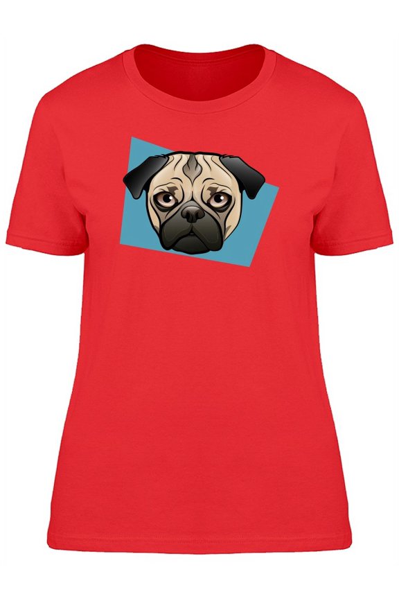 Pug Head With Modern Art T-Shirt Women -Image by Shutterstock, Female Medium