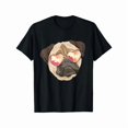 thumbnail image 1 of Pug Heart Glasses Tee Graphic T Shirt Tops Funny Dog Casual Cotton Short Sleeve Black S-5XL, 1 of 5