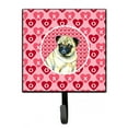 thumbnail image 1 of Pug Hearts Love and Valentines Day Portrait Leash or Key Holder, 1 of 1