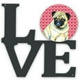 thumbnail image 1 of Pug Hearts Love and Valentines Day Portrait Metal Wall Artwork LOVE, 1 of 2