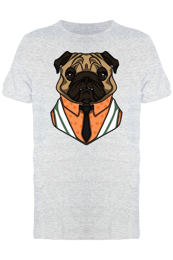 Pug In Polka Dot Vest Tee Men's -Image by Shutterstock
