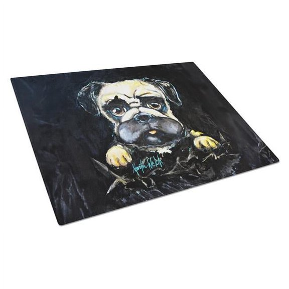 Pug It Out Glass Cutting Board 12 in x 15 in