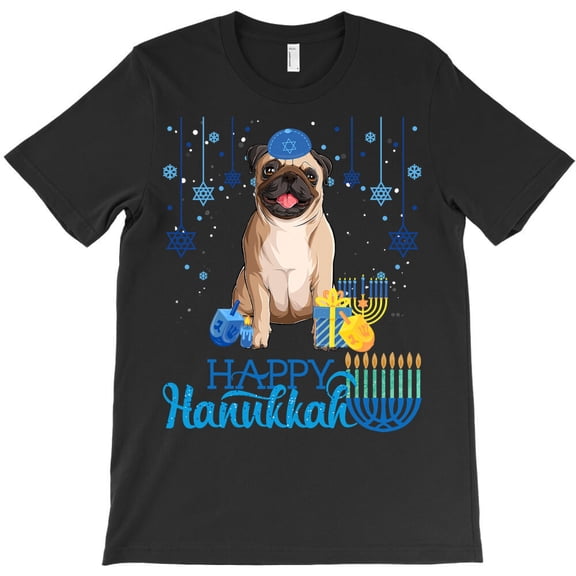 Pug Jewish Pug Dog Menorah Hat Chanukah Hanukkah Jewish Xmas Pug Themed - High Quality G33912 Unisex T-Shirt, Up to Size 5XL