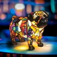 thumbnail image 1 of HzyK Stained Resin Animal Dog Night Light, Dog Series Art Night Light, Cute Pet Dogs Themed LED Table Lamps with Warm Ambient Glow, Resin Stained Glass Bedside Light Home Ornament, 1 of 5