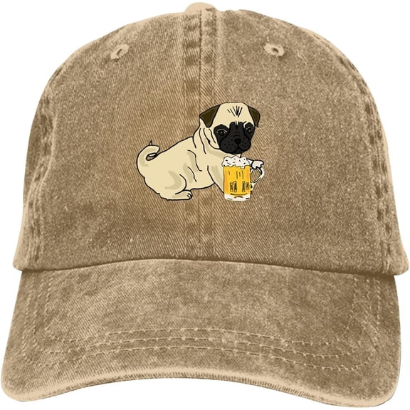 Pug Like Beer Baseball Cap Vintage Adjustable Washed Hats Cowboy Hats Denim Dad Hat for Men Women Boy Girl