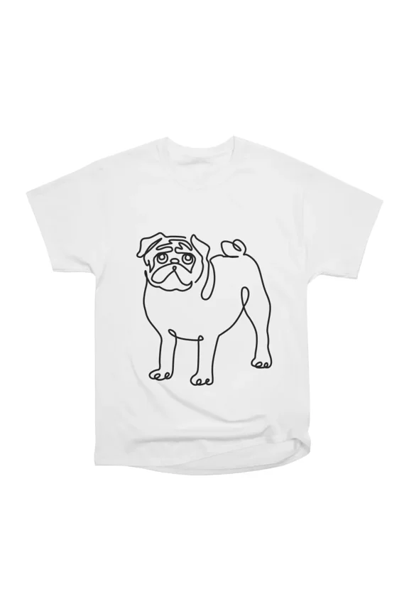 Pug Line minimal T-Shirt Tee Gift For Him Merch For Her Apparel For Friend