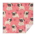 thumbnail image 1 of Pug and Love Heart Square Tablecloth,Waterproof Square Table Cover,Wipeable Spillproof Washable Table Cover for Home Kitchen Party Decor 42"X42"(107x107cm), 1 of 6