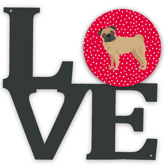 Pug Love Metal Wall Artwork LOVE