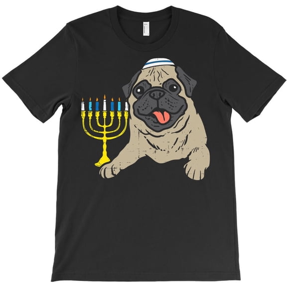 Pug Lover Dog Jewish Pug Dog Menorah Hanukkah Pajamas Chanukah Pjs Pug - Machine Washable G33863 Unisex T-Shirt, Up to Size 5XL New V12923