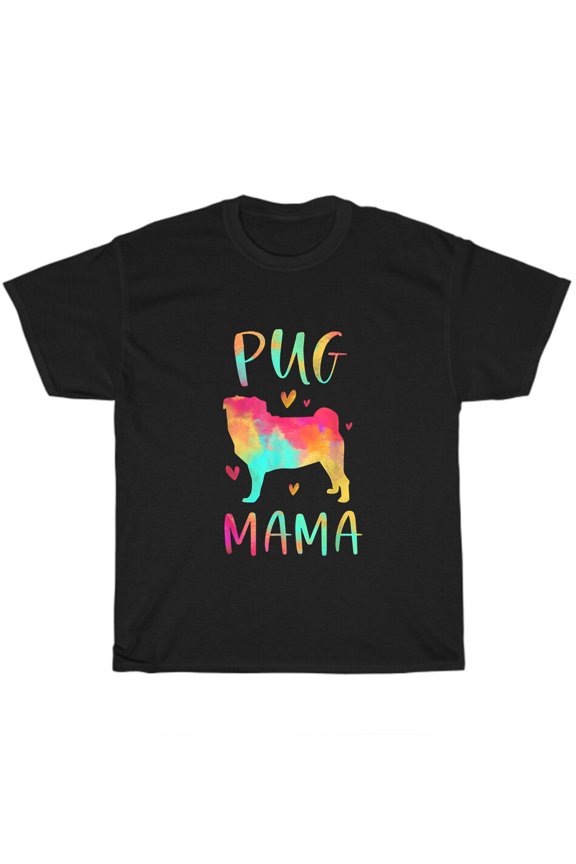 Pug Mama Colorful Dog Pet Animal Lover T-Shirt Mom Mother Unisex Tee Gift NEW