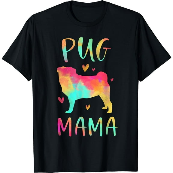 Pug Mama Colorful Pug Gifts Dog Mom T-Shirt