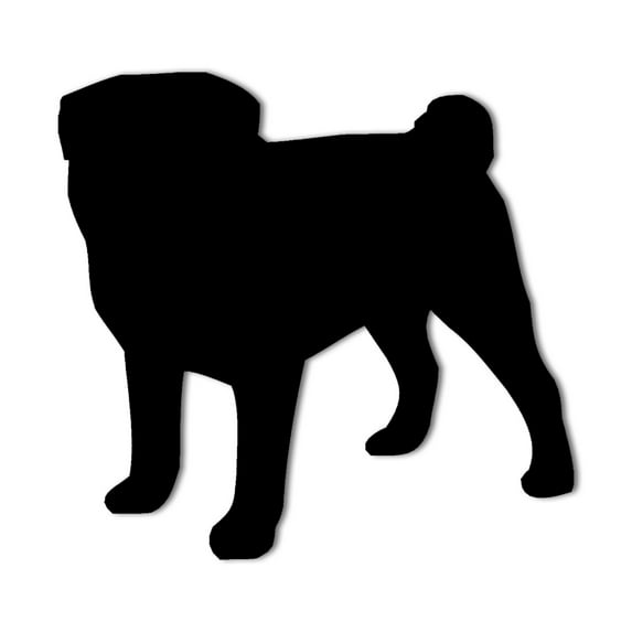 Pug Metal Wall Sign | Dog Breed Silhouette Wall Decor | Indoor Outdoor Decor for Pet Lovers | Solid Steel Home Decor Decorative Accent Metal Art Wall Sign | Metal Wall Art Made in USA