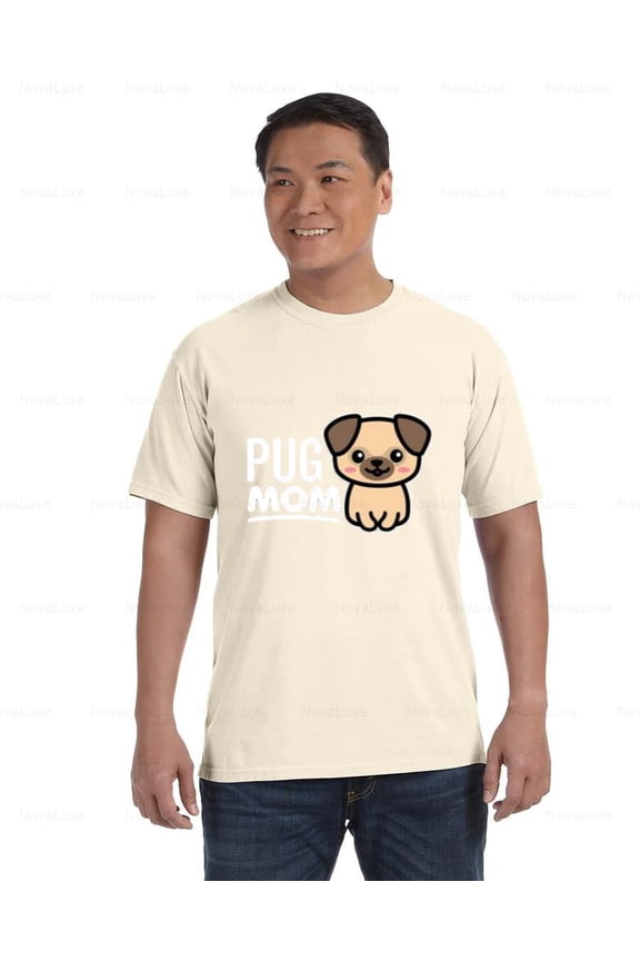 Pug Mom Comfort Color T-Shirt Cute Pet Lover Design for Dog Moms, Unisex, up to size 4XL
