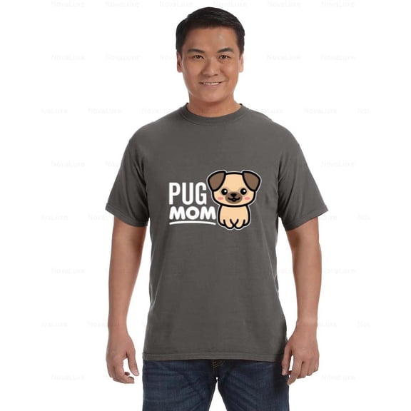 Pug Mom Comfort Color T-Shirt Cute Pet Lover Design for Dog Moms, Unisex, up to size 4XL
