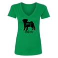 thumbnail image 1 of Pug Mom Womens V-Neck T-Shirt, 1 of 2