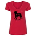 thumbnail image 1 of Pug Mom Womens V-Neck T-Shirt, 1 of 2