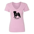 thumbnail image 1 of Pug Mom Womens V-Neck T-Shirt, 1 of 3