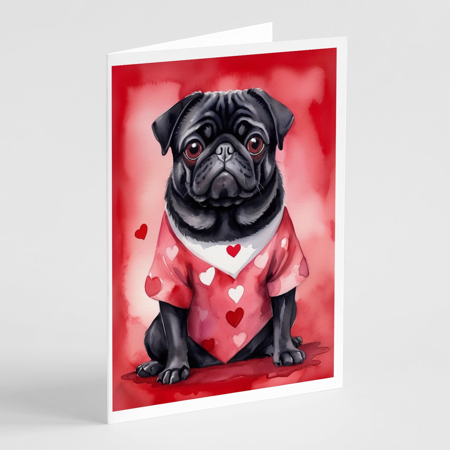 Pug My Valentine Greeting Cards Pack of 8 7 in x 5 in