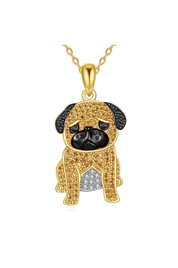Pug Necklace 925 Sterling Silver Pug Dog Pendant Cute Animal Jewelry Gift for Women Men Dog Loverss