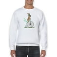 thumbnail image 1 of Pug On Penny Farthing Sweatshirt Men -Fab Funky Designs, Male Medium, 1 of 4