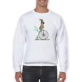 thumbnail image 1 of Pug On Penny Farthing Sweatshirt Men -Fab Funky Designs, Male x-Large, 1 of 4