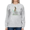 thumbnail image 1 of Pug On Penny Farthing Sweatshirt Women -Fab Funky Designs, Female Small, 1 of 4