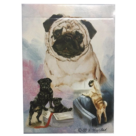 pug playing cards