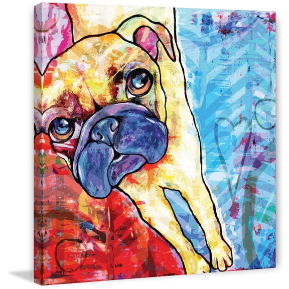 "Pug Pop Art" Painting Print on Wrapped Canvas