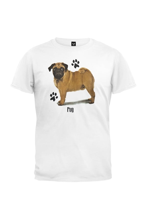 Pug Profile White T-Shirt - Large