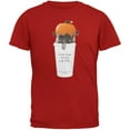 thumbnail image 1 of Pug Pugkin Spice Latte Red Adult T-Shirt - Large, 1 of 1