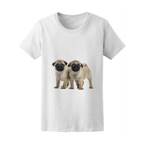 Pug Puppies Side By Side Tee Women's -Image by Shutterstock