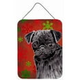 thumbnail image 1 of Pug Red And Green Snowflakes Holiday Christmas Aluminium Metal Wall Or Door Hanging Prints - 12 x 16 in., 1 of 1