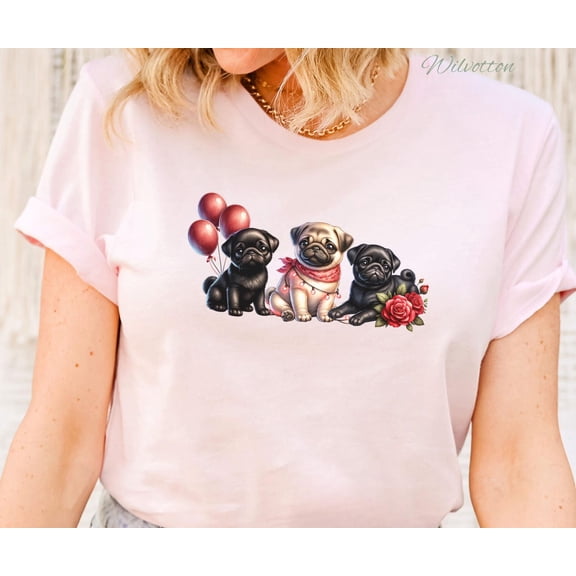 Pug Shirt, Black And Fawn Pug Shirt, Cute Pug Lover Tee, Pug Mom, Pug Owner Shirt, Pug Puppy T-Shirt, Retro Pug Graphic Tee, Dog Mom