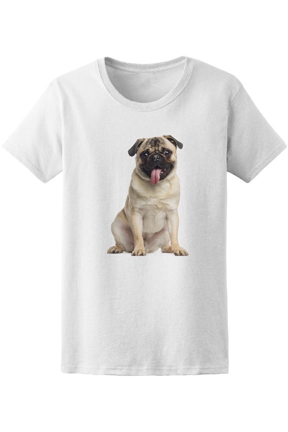 Pug Sitting And Panting T-Shirt Men -Image by Shutterstock, Male 3X-Large
