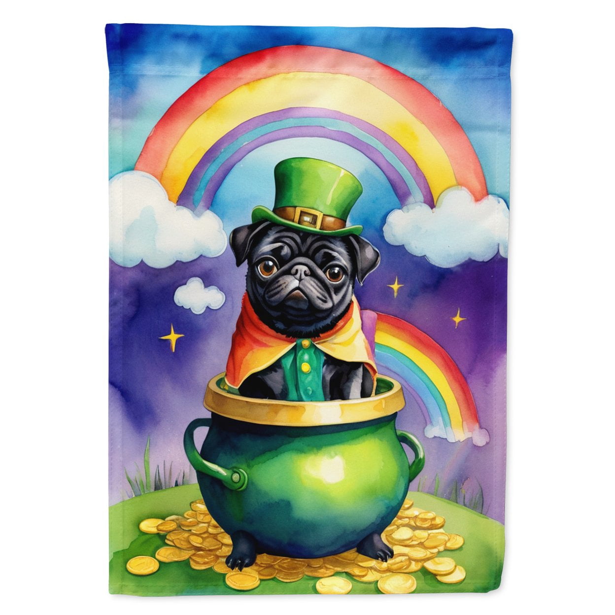 Pug St Patrick's Day Garden Flag 11.25 in x 15.5 in