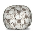 thumbnail image 1 of Pug Storage Toy Bag Chair, Rhythmic Dog Attitude Surprised Face Pet Meme Style Illustration, Stuffed Animal Organizer Washable Bag, Small Size, Coconut Taupe and Pale Sepia, by Ambesonne, 1 of 3