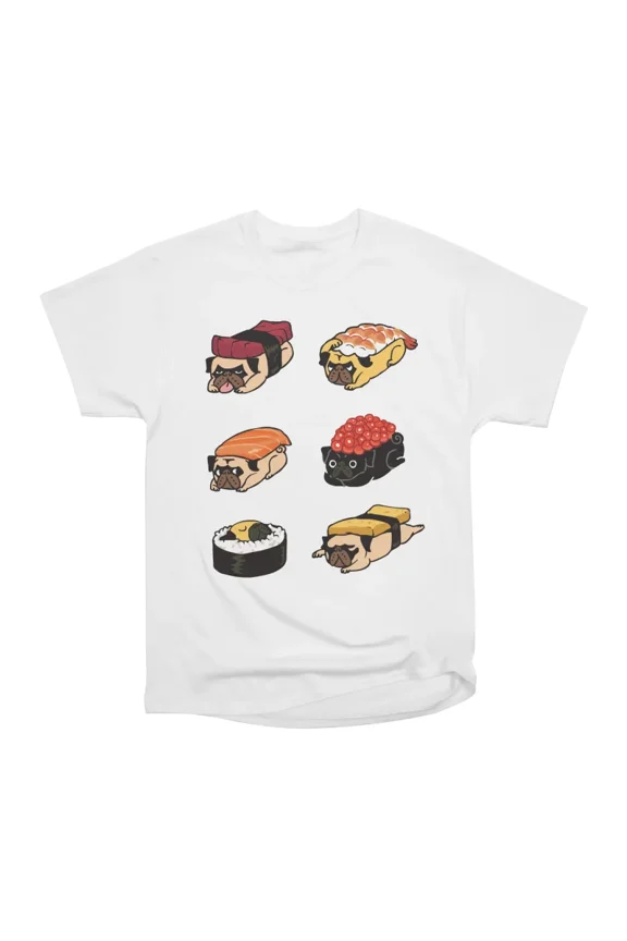 Pug Sushi T-Shirt Tee Gift For Him Merch For Her Apparel For Friend