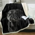 thumbnail image 1 of Pug Throw Blanket Black Pug Ultra Soft Blanket Dog Shepa Blanket Plush Fuzzy Lightweight Fleece Blanket for Adults Kids Gift Twin(60"x80"), 1 of 6