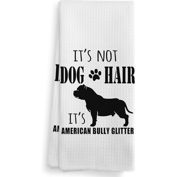 Pug Towel Set, Kitchen Towels and Dish Cloths, Pitbull Gifts, Pitbull Mom Decor, Dog Lover Gifts, Decorative Drying Cloth Hand Towels Bathroom Tea Towels, 16×24 Inches, 2-Pack