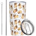 thumbnail image 1 of Pug Tumbler Pug Gift for Pug Lovers, Dog Cup with Lid and Straw, 20 Oz Stainless Steel Insulated Bottle Coffee Mug, 1 of 6