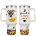 thumbnail image 1 of Pug Tumbler for Womens,Vacuum Insulated Travel Cup 40oz, 1 of 6