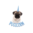 thumbnail image 1 of Pug Unicorn edible cake image frosting sheet for 8 inch Round Cake, 1 of 1