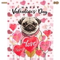 thumbnail image 1 of Pug Valentine House Flags Valentines Flags for Outdoors 28x40 Double Sided Dog Valentines Day Garden Flag Large Valentine''s Banners for Outside Lawn Front Porch Decor, 1 of 7