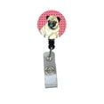 thumbnail image 1 of Pug Valentines Love and Hearts Retractable Badge Reel or ID Holder with Clip, 1 of 1