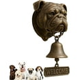 thumbnail image 1 of Pug Welcome Doorbell – Vintage Cast Iron Dog Door Bell with “Welcome” Sign, Wall Mounted Outdoor Dinner Bell for Farmhouse, Porch, Yard, Garden Gate Decor, 1 of 7